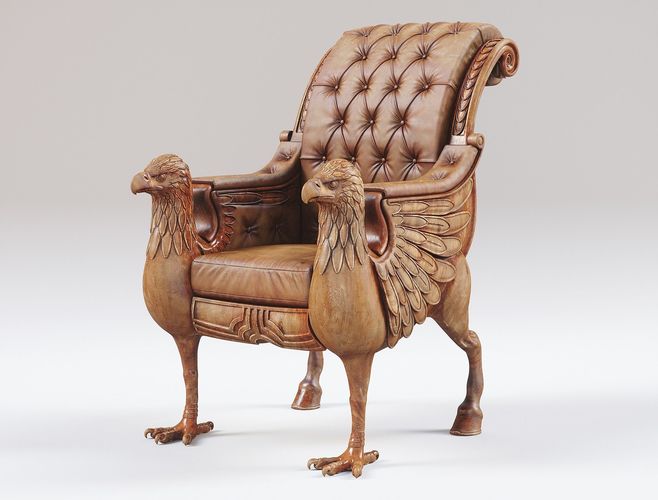 HippoGriffe Chair Low-poly 3D model 2