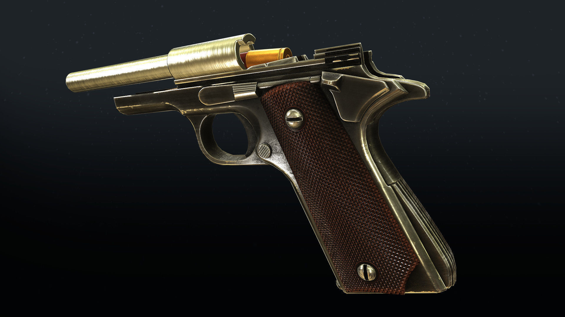 PBR Colt M1911 with Bonus Camo Textures for FPS  Low-poly 3D model_3