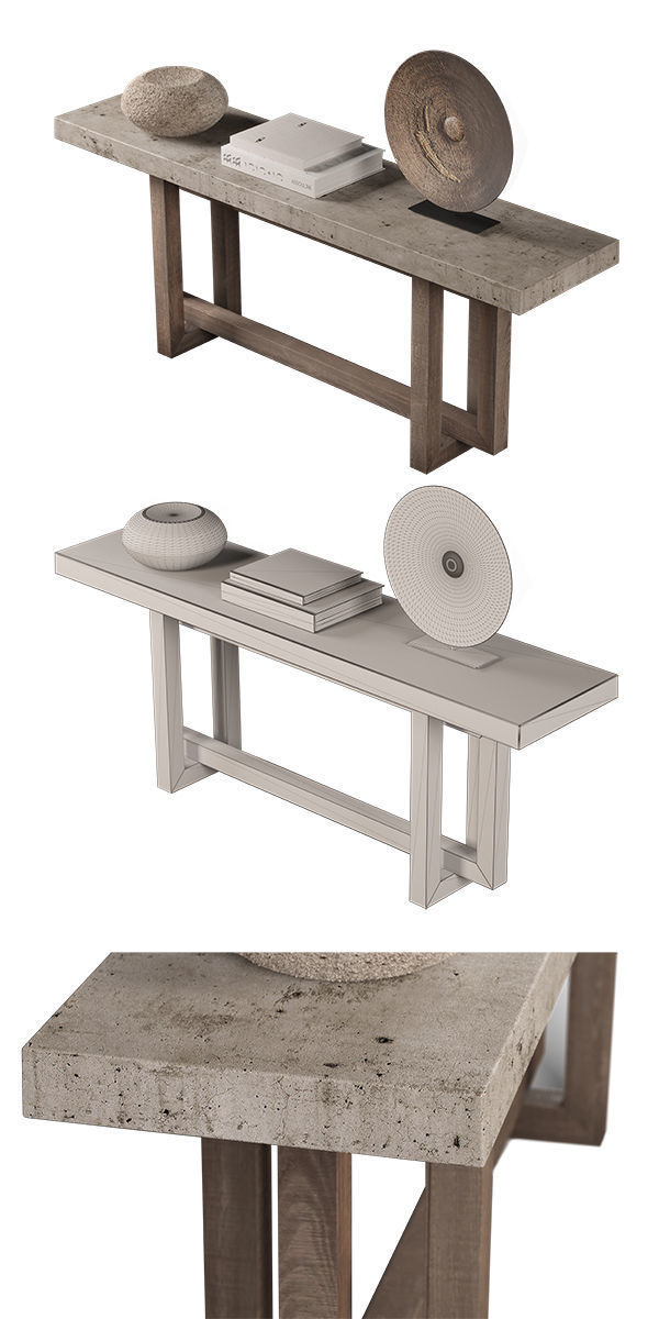 RH HESTON CONSOLE TABLE 3D model_2