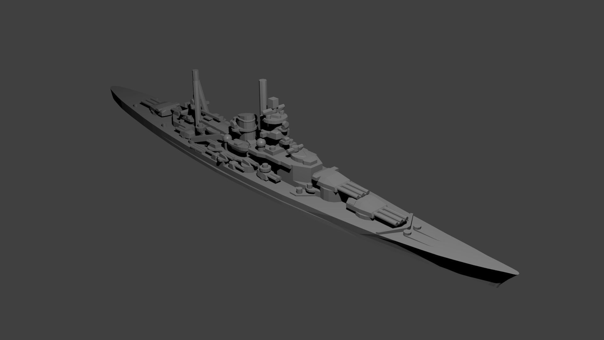 German Scharnhorst Class Battleship 3D print model_1