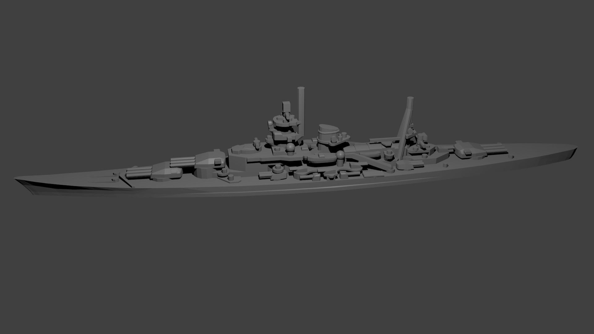 German Scharnhorst Class Battleship 3D print model_2
