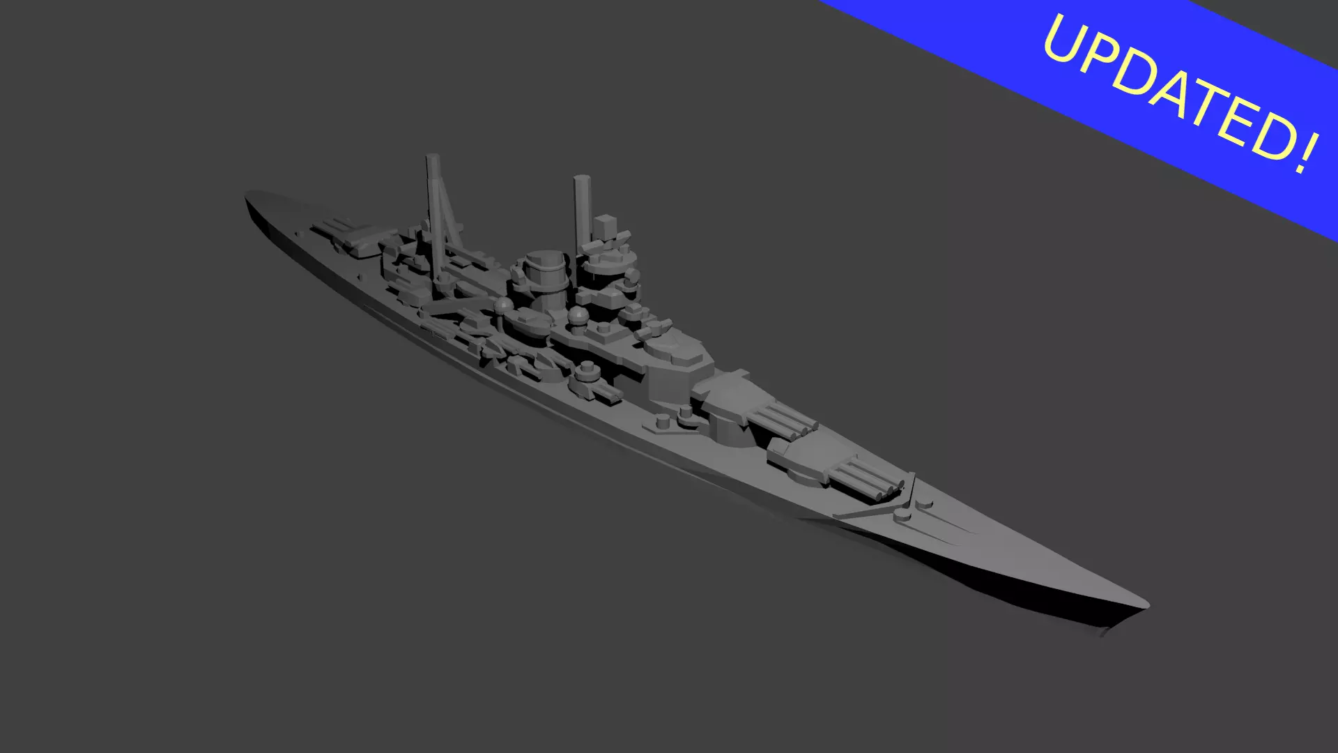 German Scharnhorst Class Battleship 3D print model_0