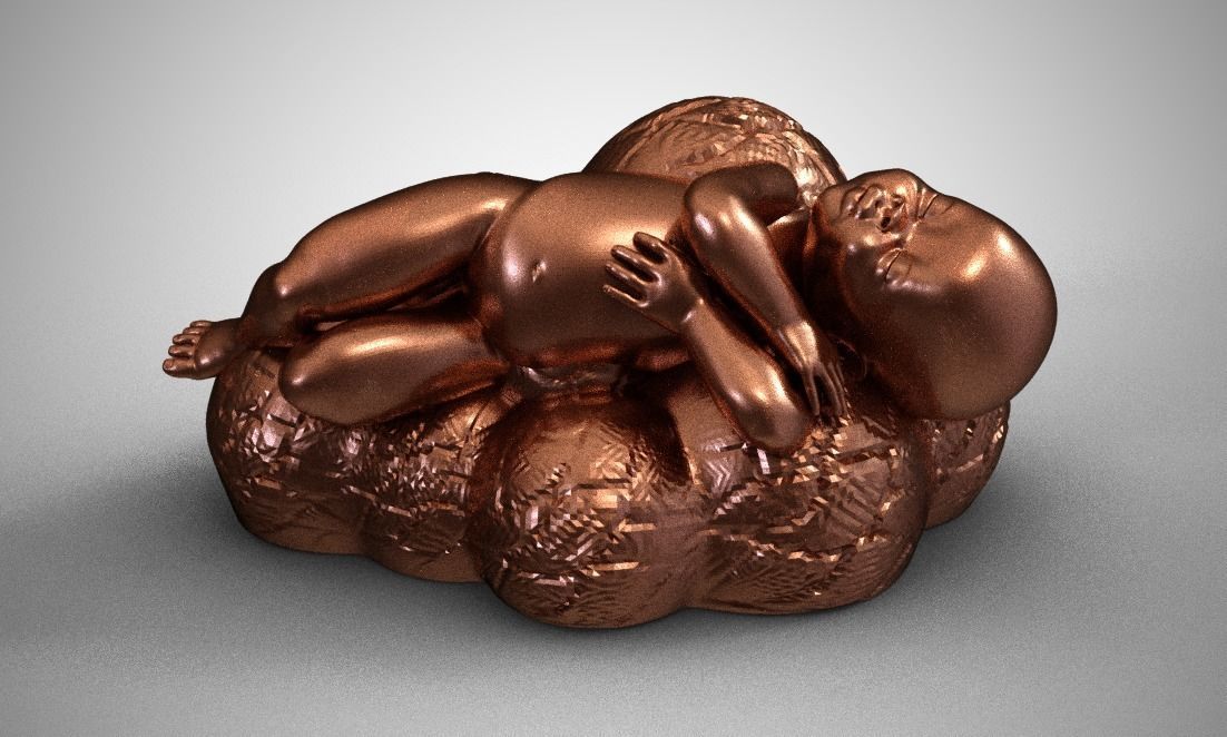 Baby Sleeping On Cloud 3D print model_2