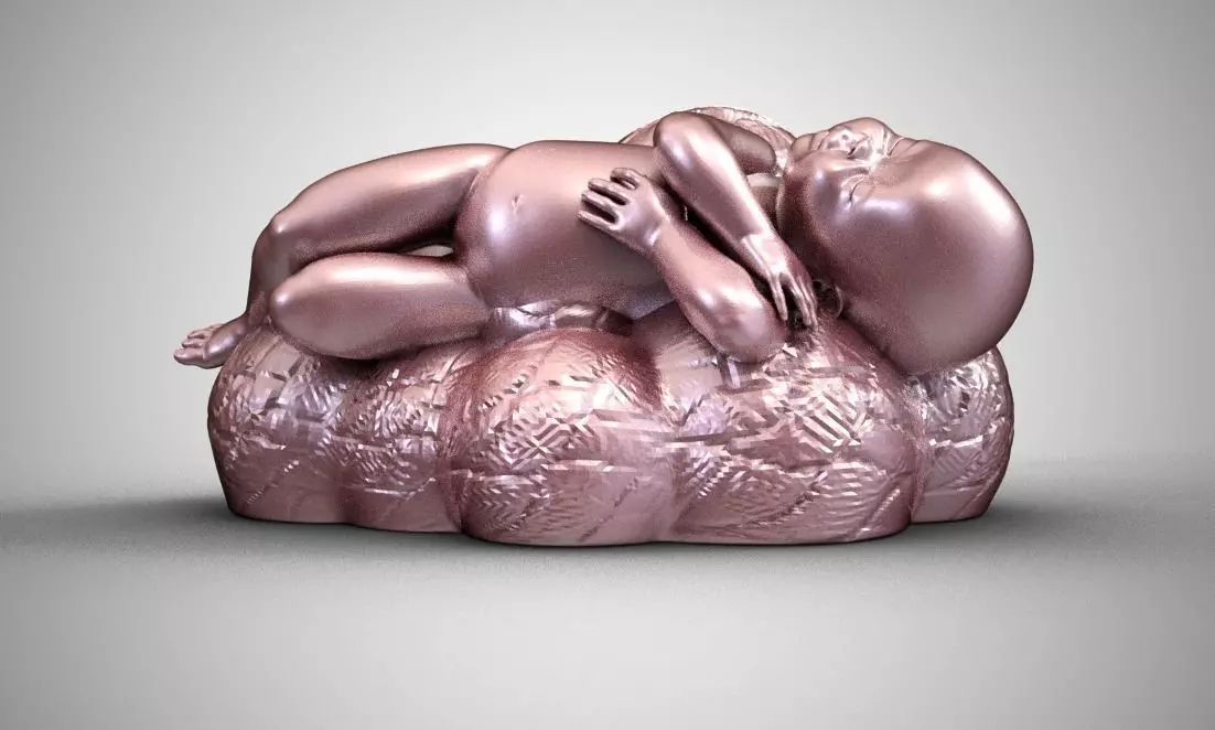 Baby Sleeping On Cloud 3D print model_0