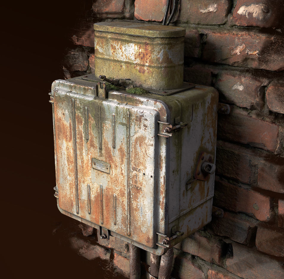 Electric fuse box v1 Low-poly 3D model_2
