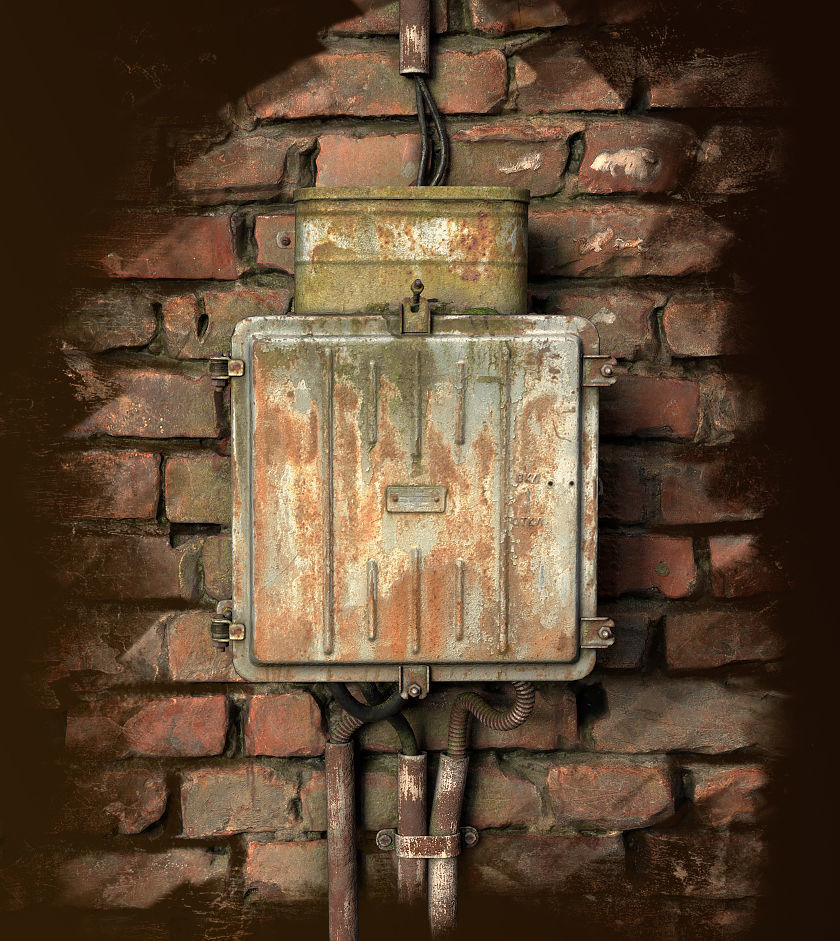 Electric fuse box v1 Low-poly 3D model_0