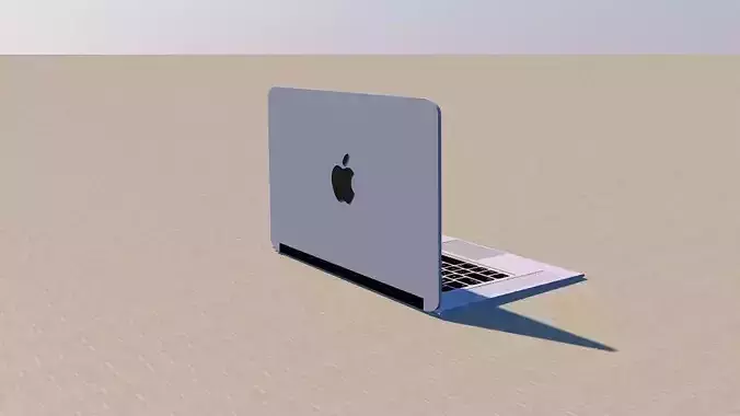Mac 3d Model apple laptop in desert