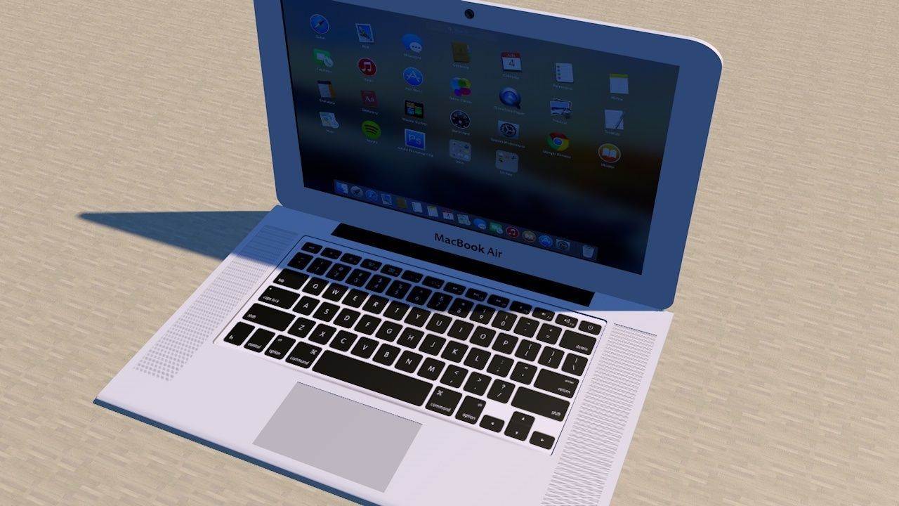 Mac 3d Model apple laptop in desert 3D print model_2