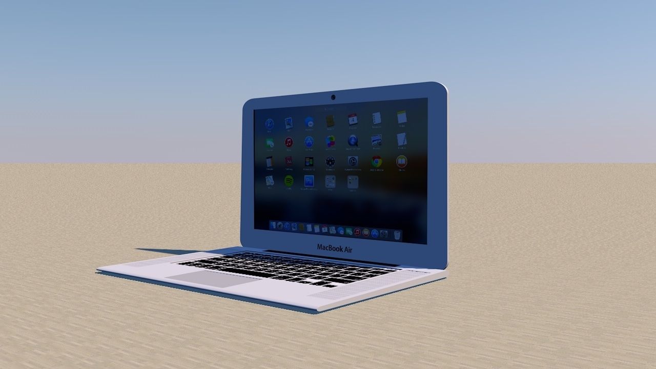 Mac 3d Model apple laptop in desert 3D print model_1