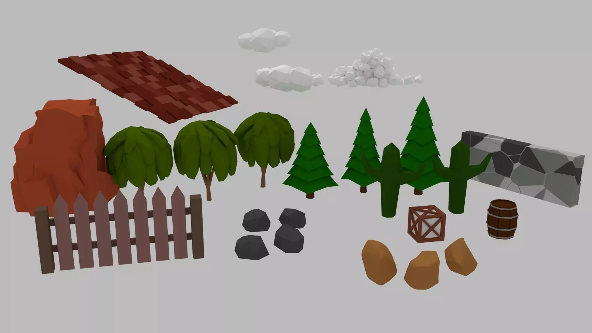 Lowpoly game assets Low-poly 3D model_0