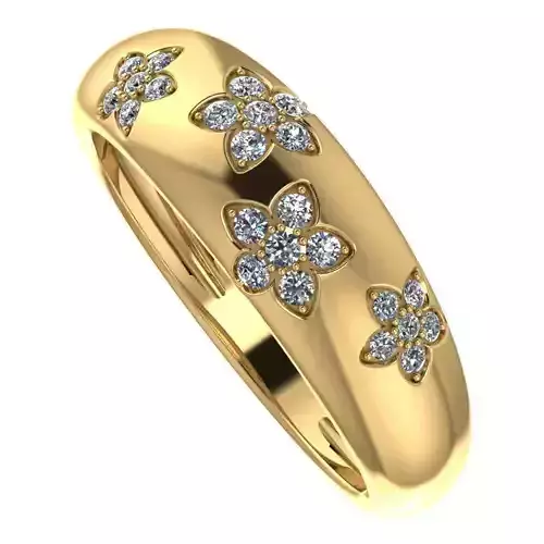 Ring with flower