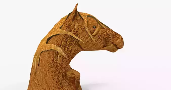 Horse headed style bench design Low-poly 3D model