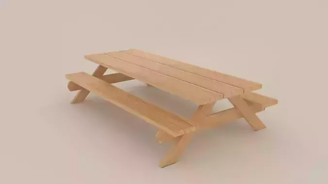 Picnic Bench Lowpoly