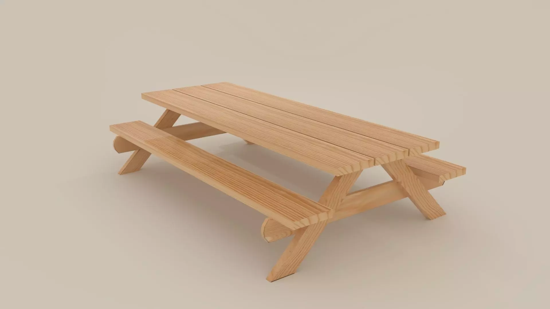 Picnic Bench Lowpoly Low-poly 3D model
