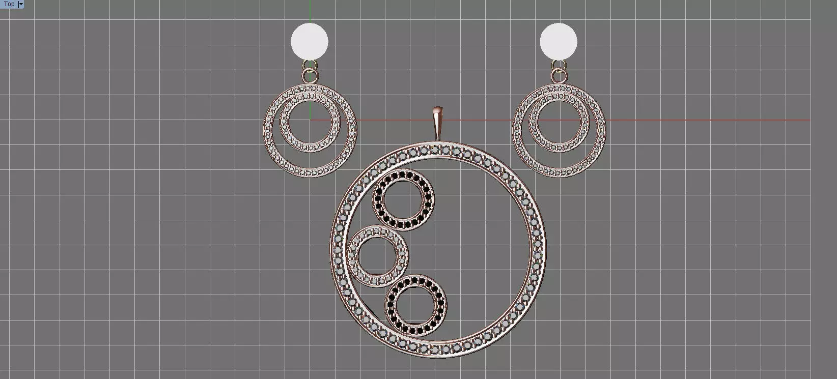 Pendant  earrings 3D print model_0