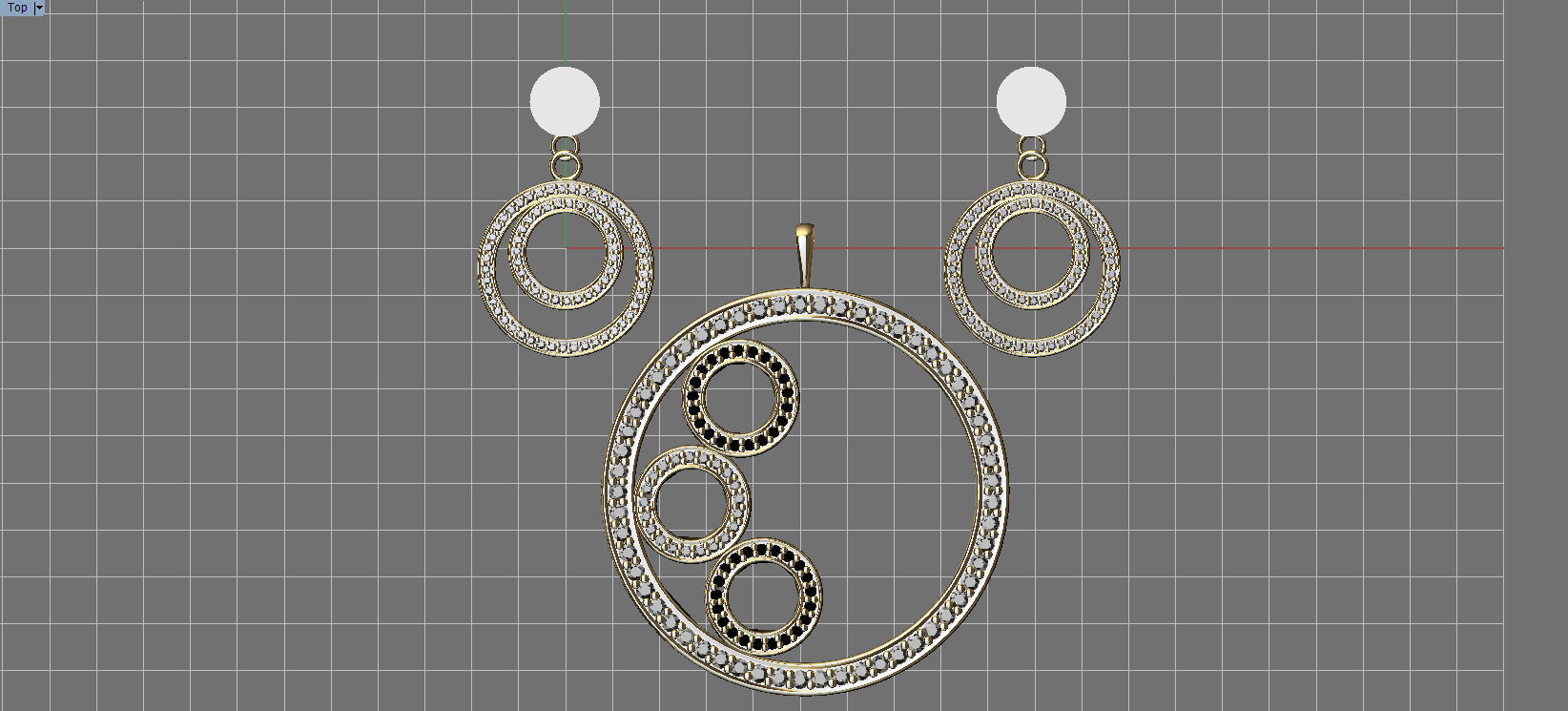 Pendant  earrings 3D print model_1