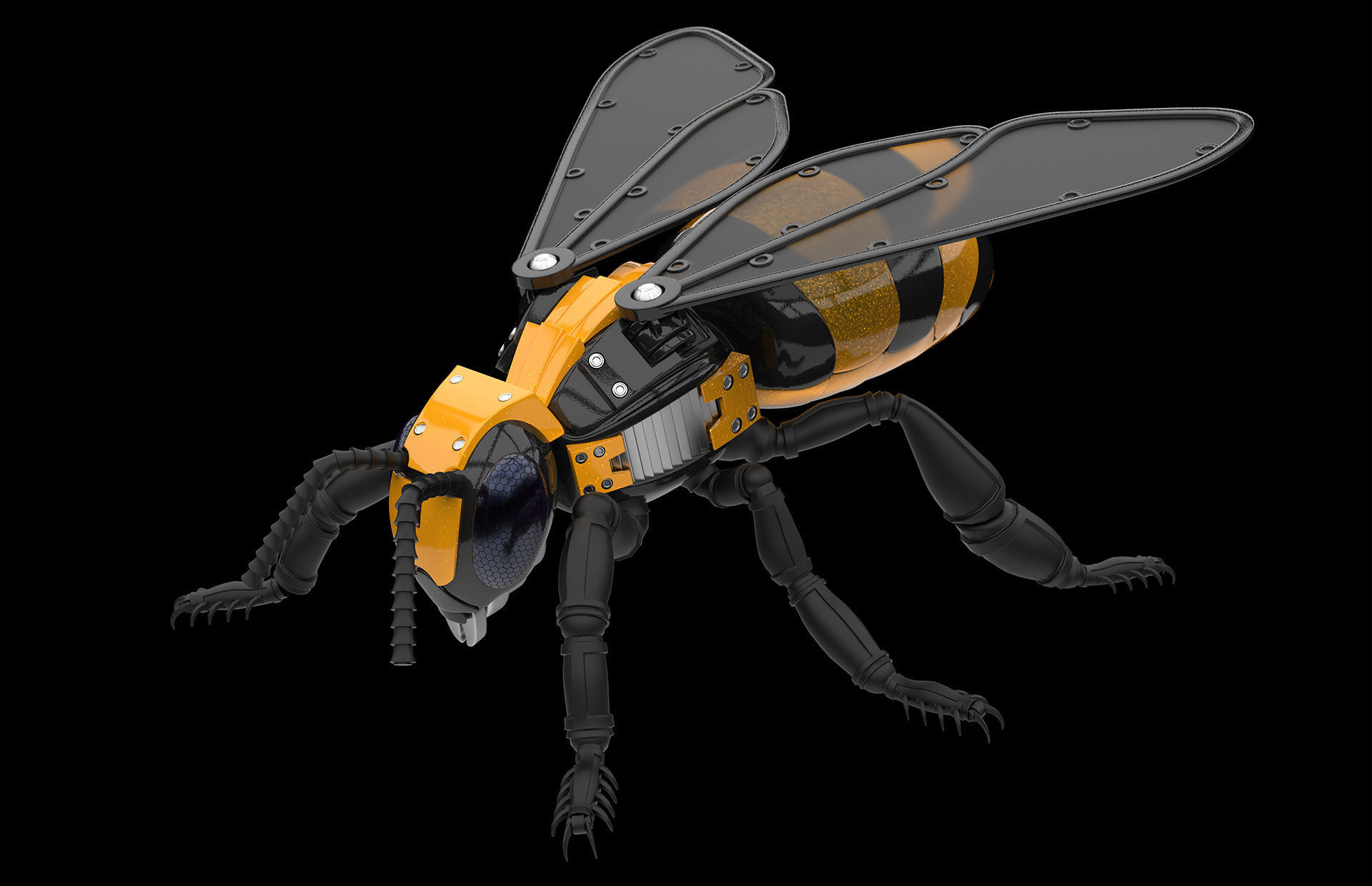 Robot Bee 3D model_3