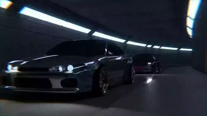 SILVIA S15  WIDE BODY LOW POLY Low-poly 3D model