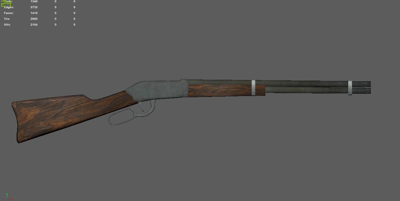 Winchester rifle  Free low-poly 3D model_2