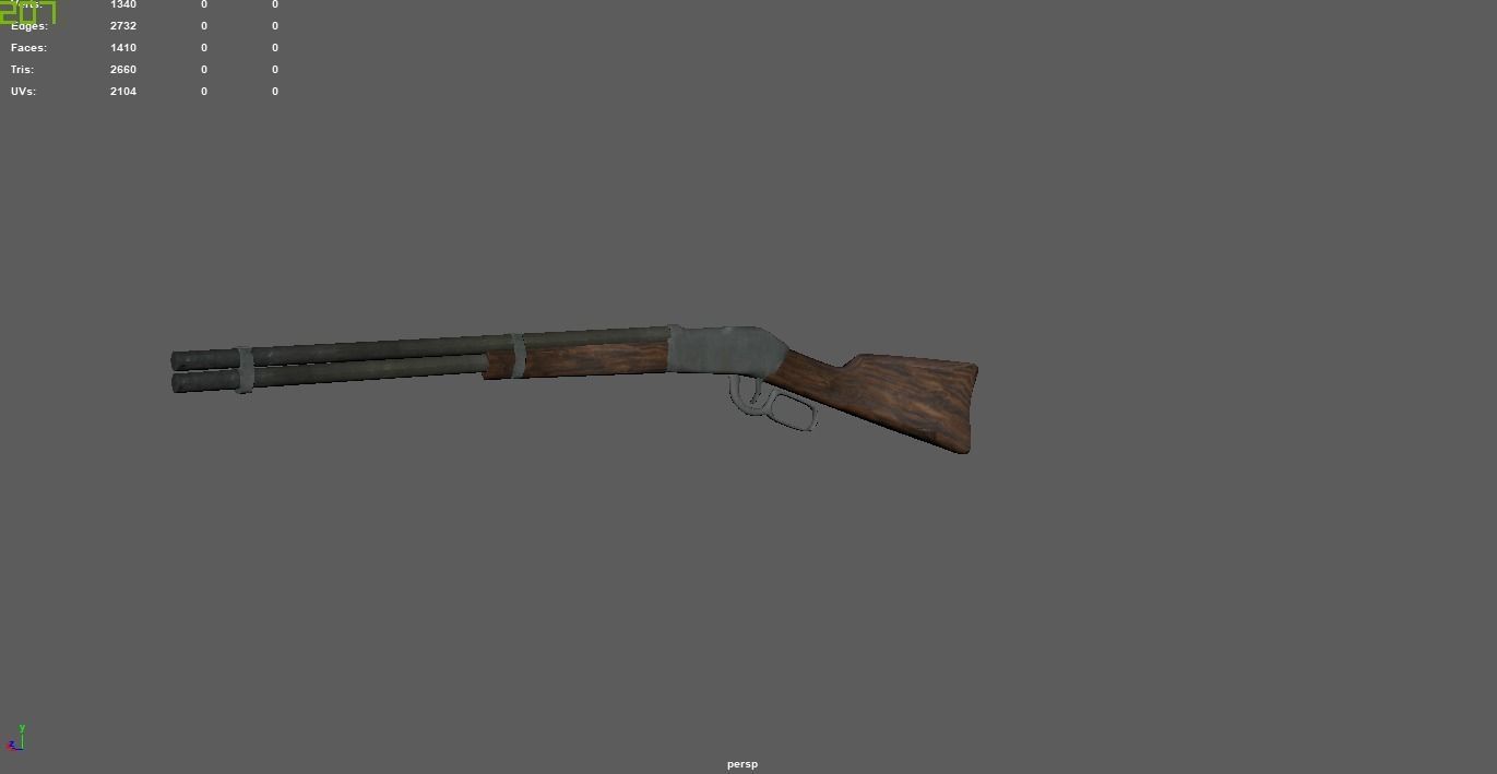 Winchester rifle  Free low-poly 3D model_1