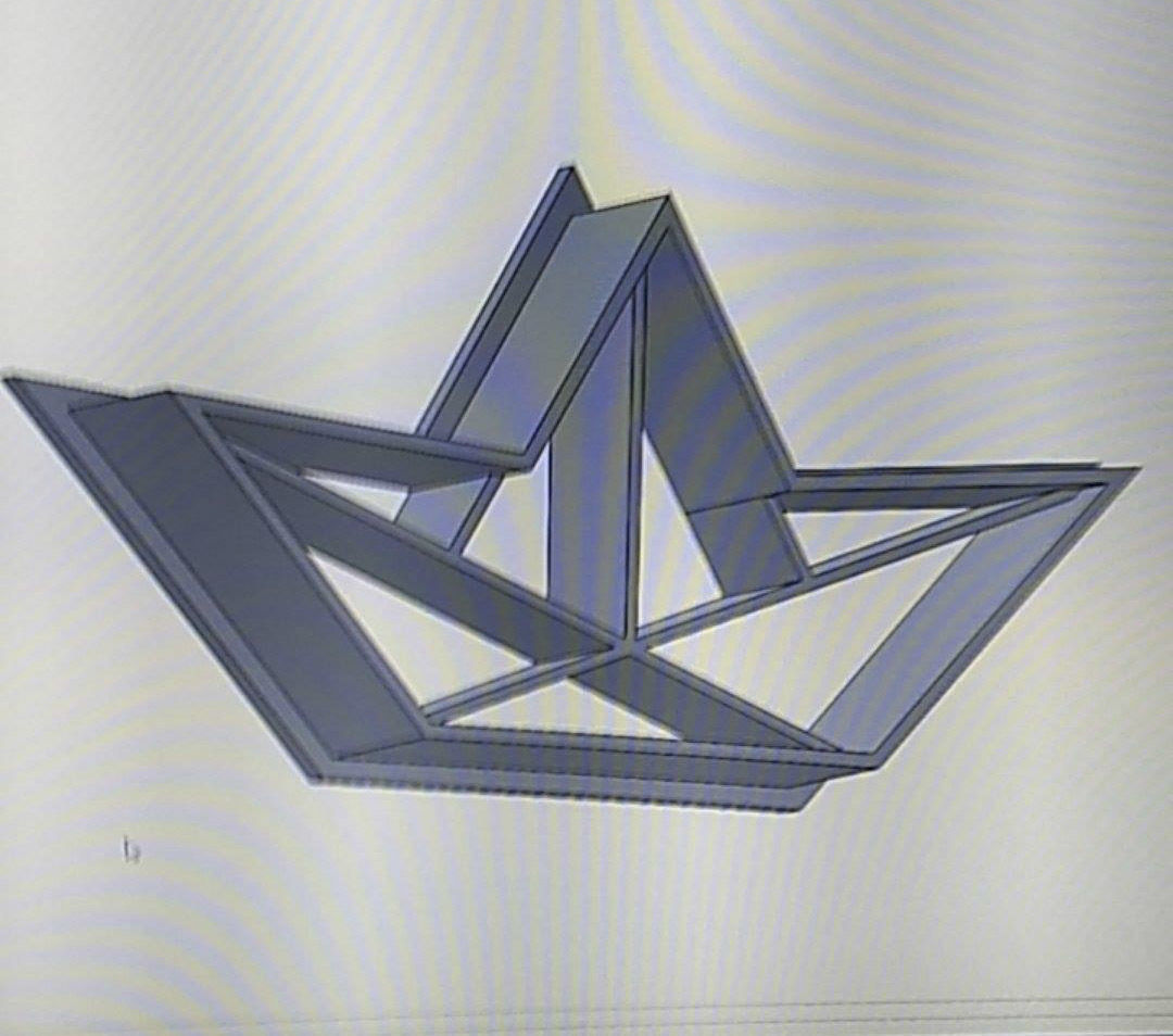 paper boat cookie cutter  3D print model_2