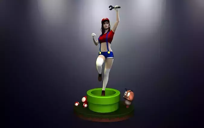Super Mario Girl - 3D printable