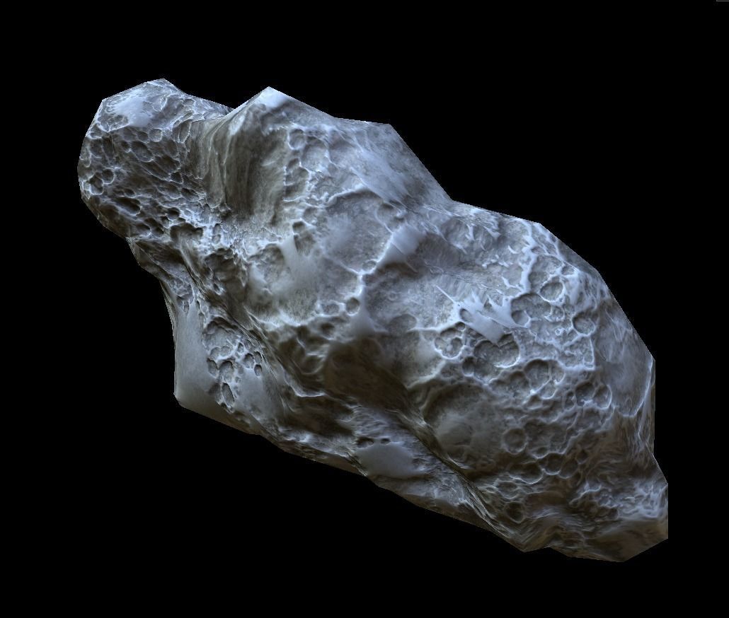 Asteroid PBR meteorite Low-poly 3D model_3