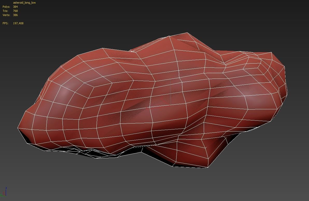 Asteroid PBR meteorite Low-poly 3D model_7