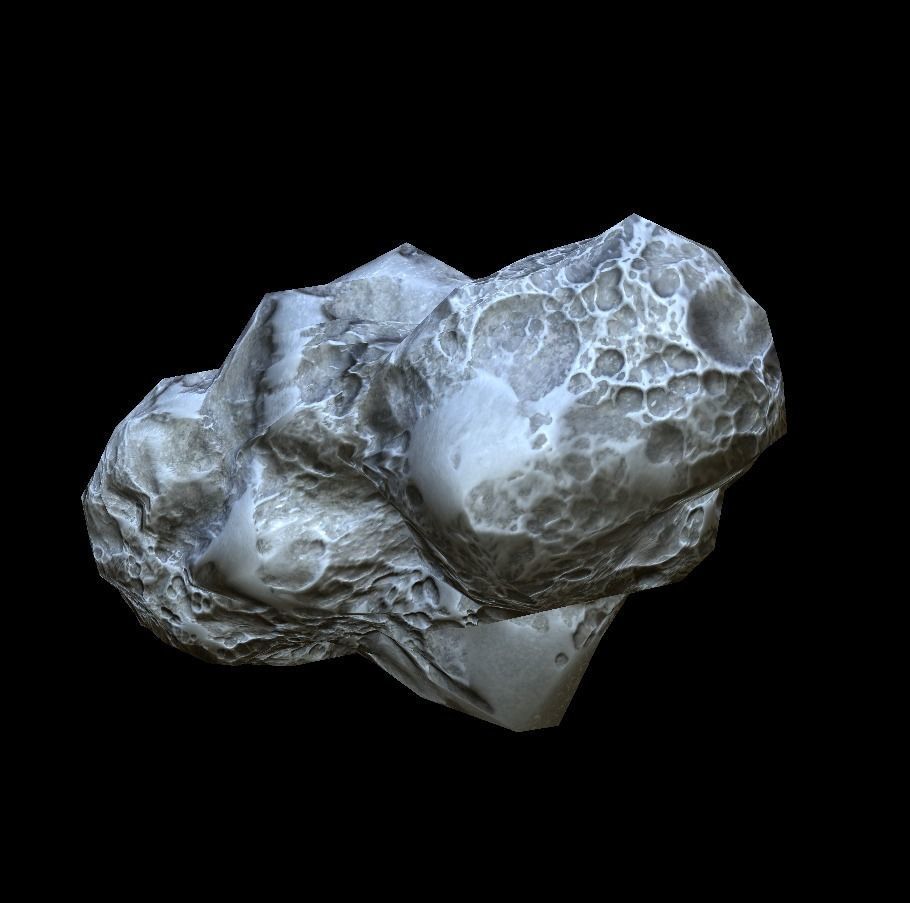 Asteroid PBR meteorite Low-poly 3D model_4