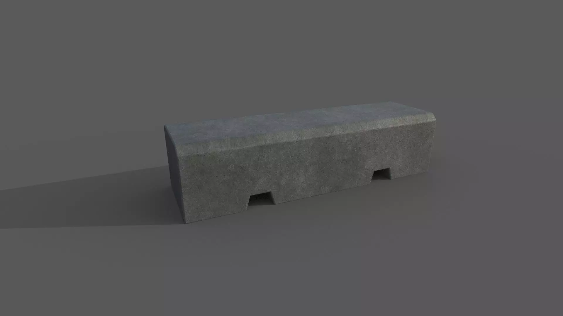 Concrete Barrier Type 3 Low-poly 3D model_0