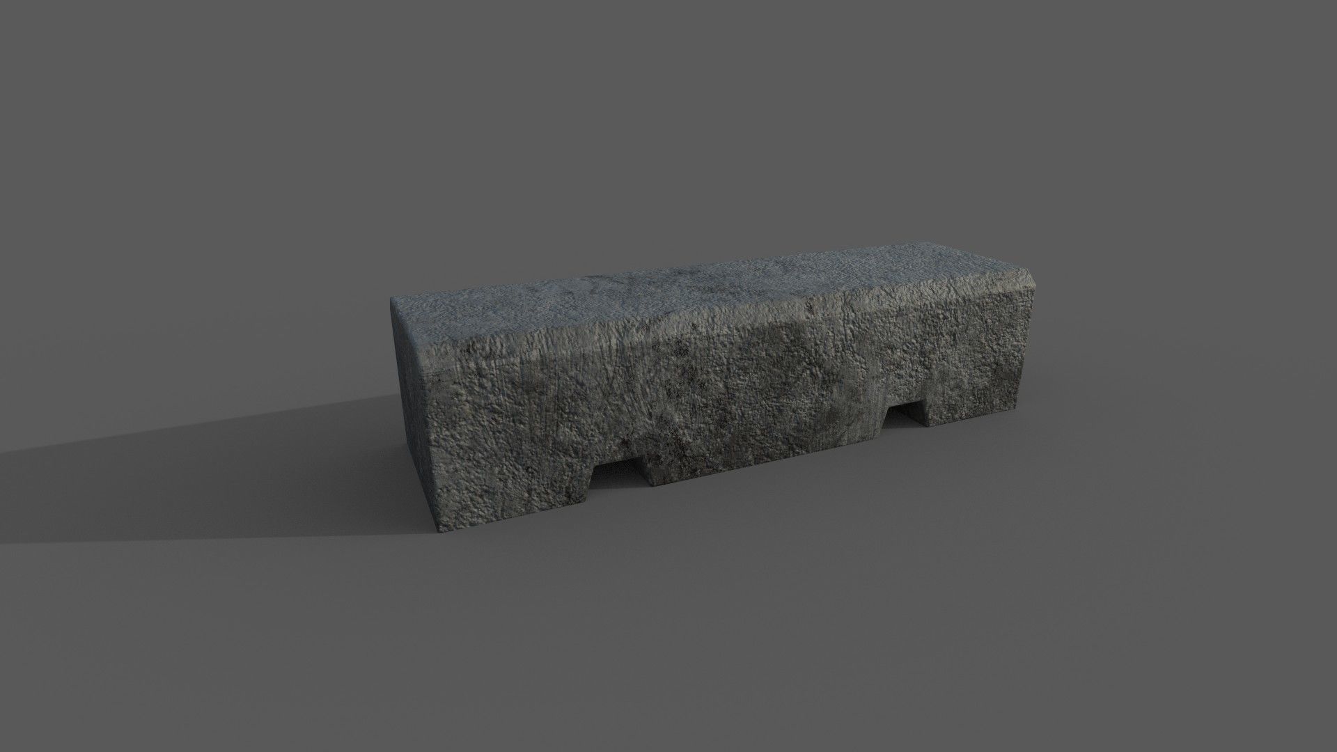 Concrete Barrier Type 3 Low-poly 3D model_1