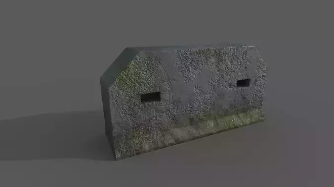Concrete Barrier Type 8 Low-poly 3D model