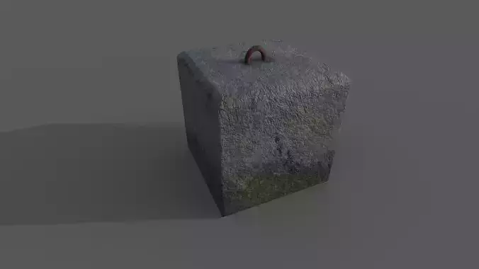Concrete Barrier Type 9 Low-poly 3D model