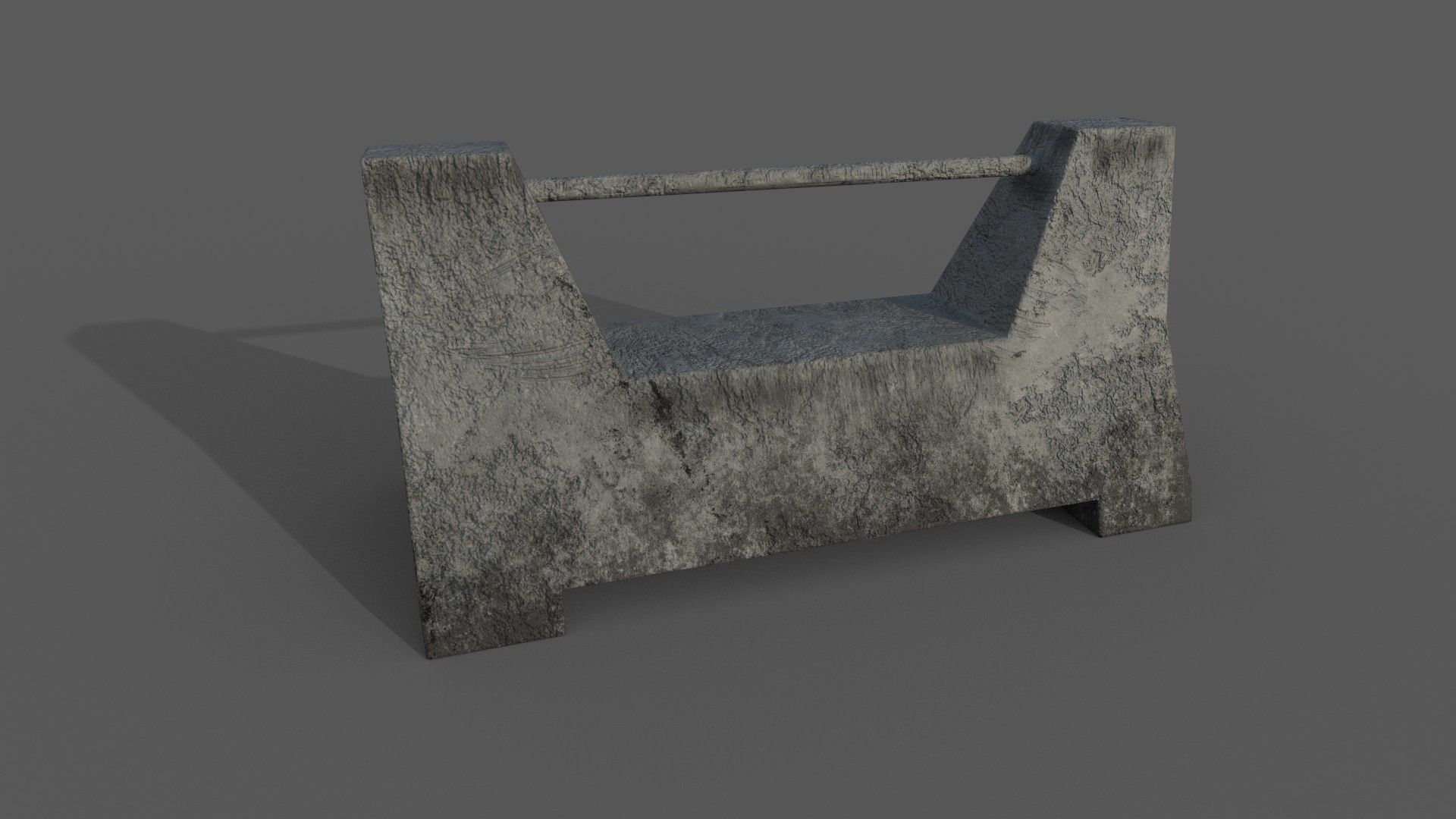 Concrete Barrier Type 10 Low-poly 3D model_1