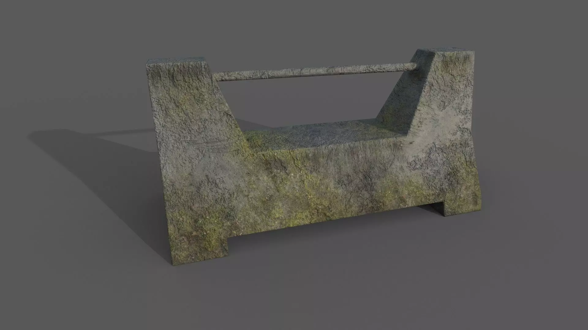 Concrete Barrier Type 10 Low-poly 3D model_0