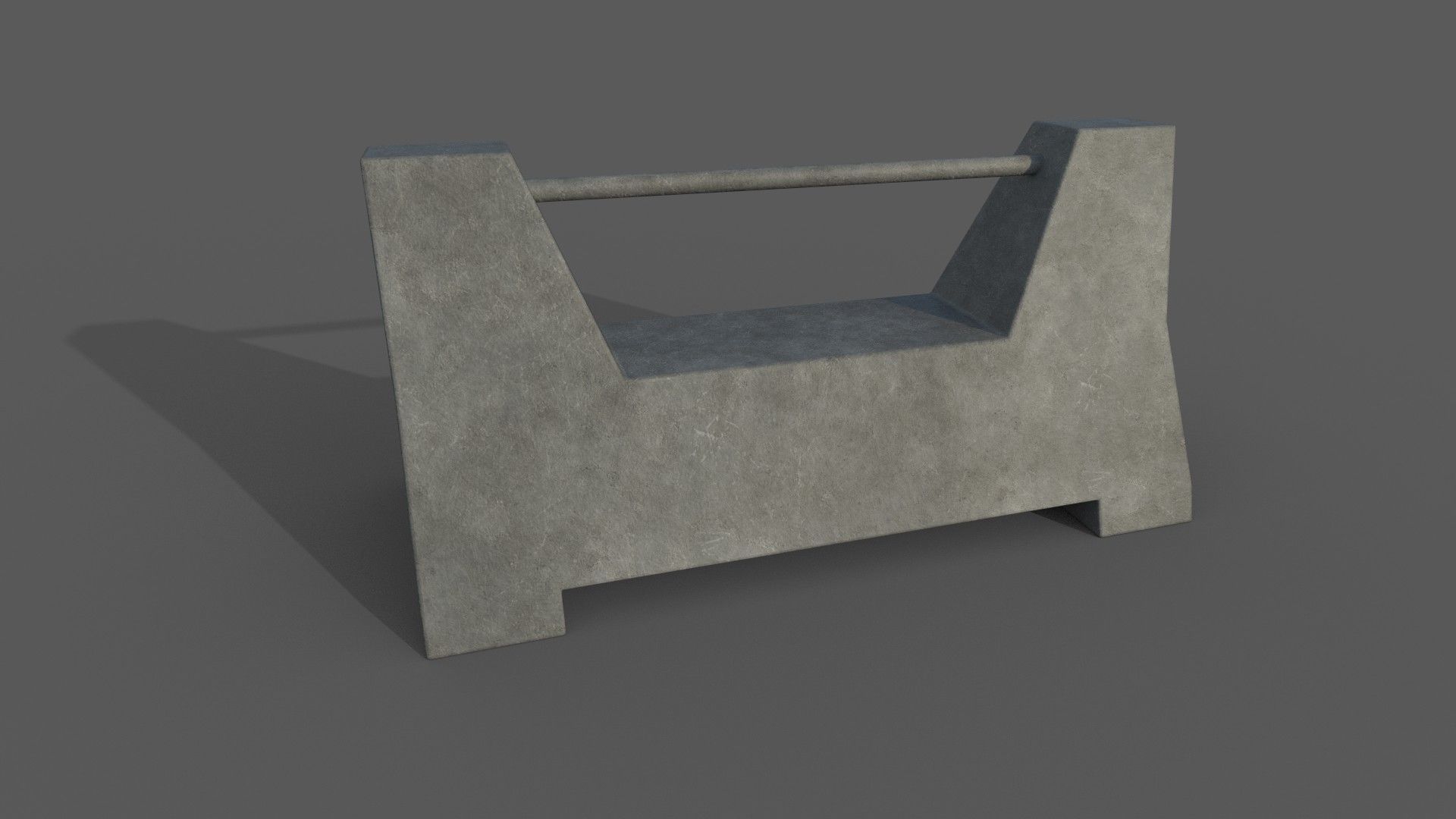 Concrete Barrier Type 10 Low-poly 3D model_2