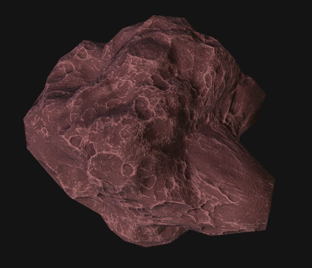 asteroid v3  Low-poly 3D model_4