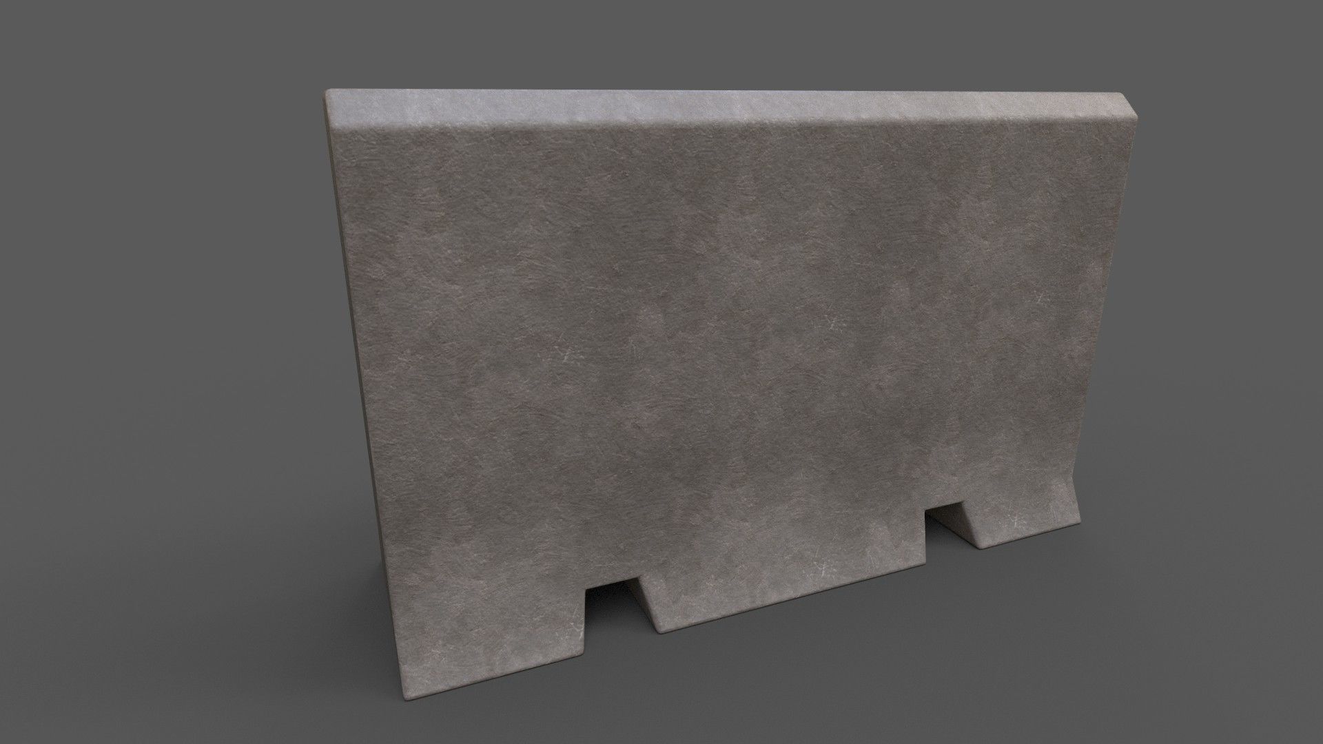 Concrete Barrier Collection Low-poly 3D model_4