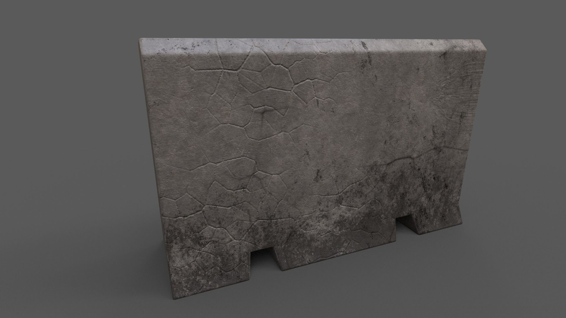 Concrete Barrier Collection Low-poly 3D model_6