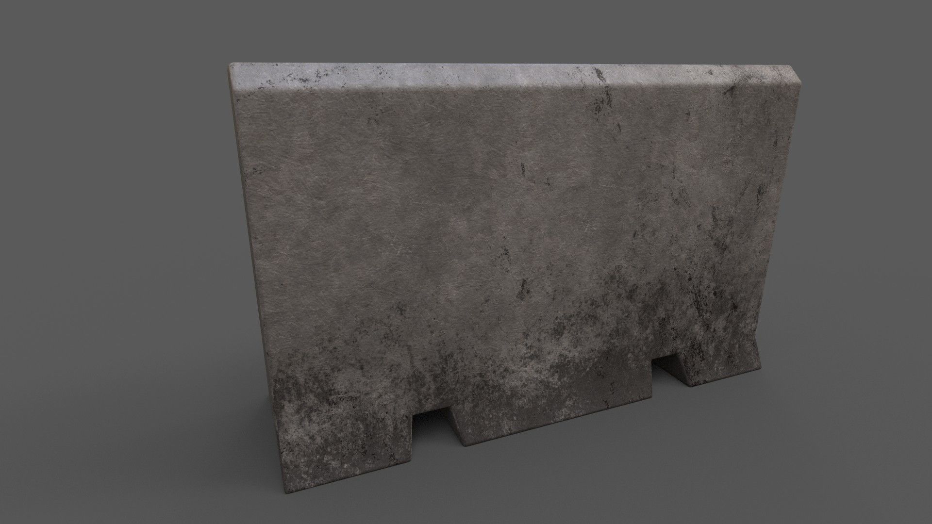 Concrete Barrier Collection Low-poly 3D model_5