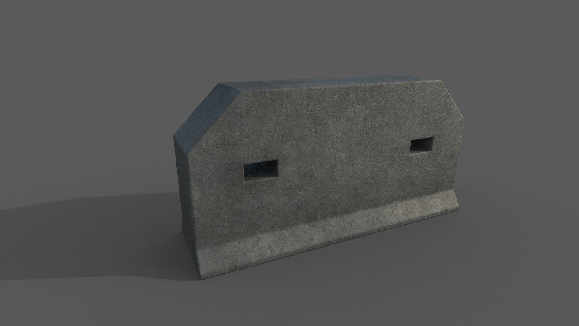 Concrete Barrier Collection Low-poly 3D model_26