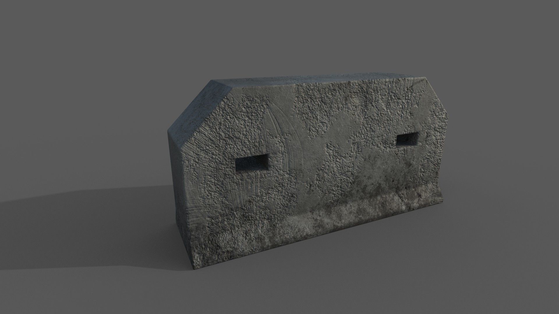 Concrete Barrier Collection Low-poly 3D model_21