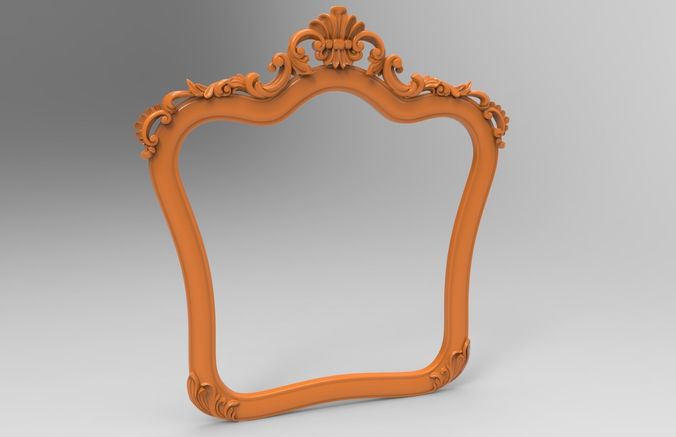 Carved CNC 3D print model of mirror frame 3D print model