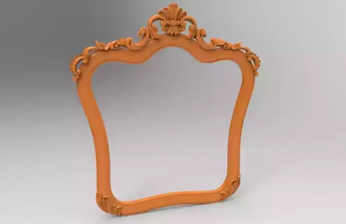 Carved CNC 3D print model of mirror frame 3D print model