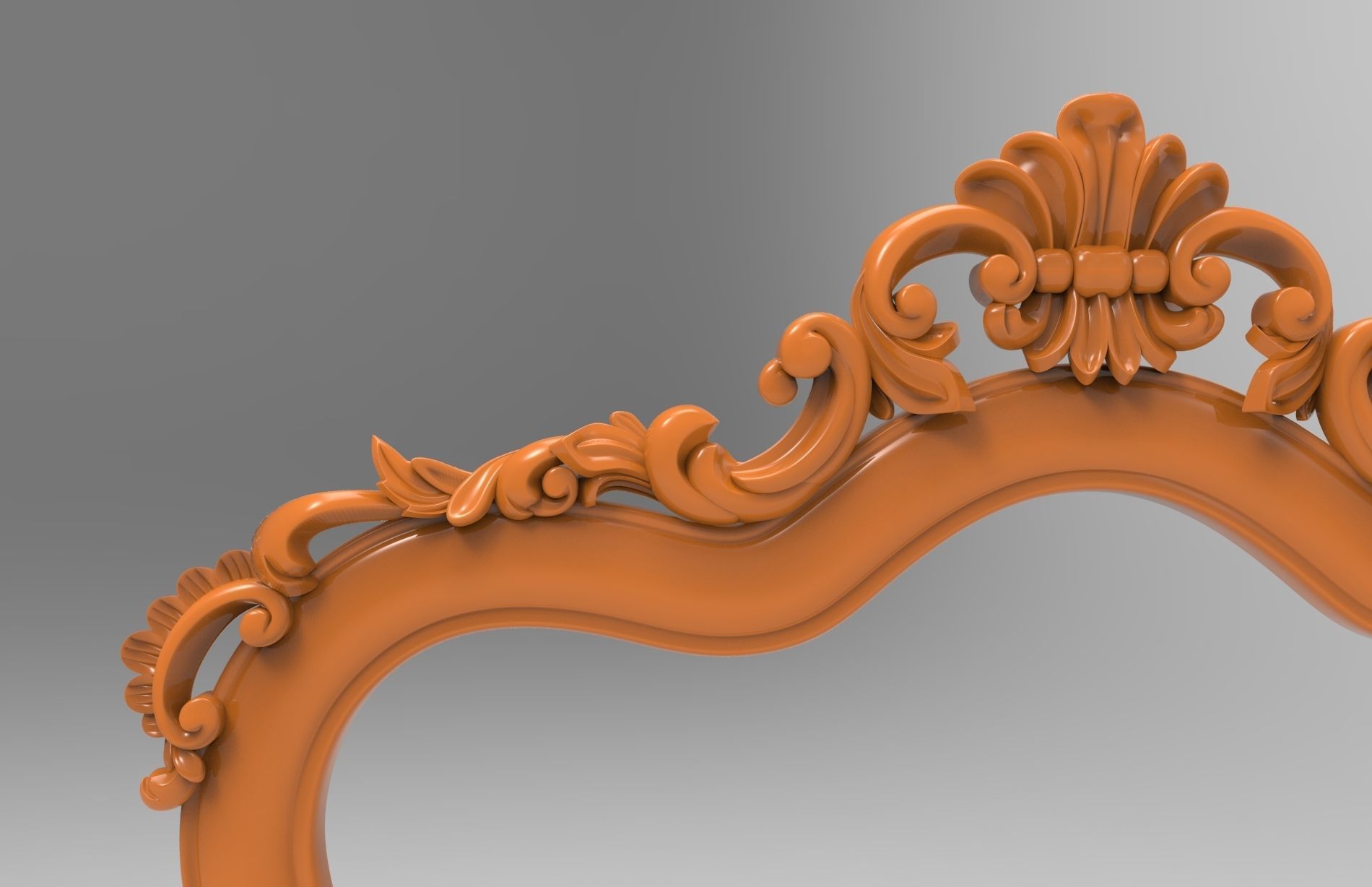 Carved CNC 3D print model of mirror frame 3D print model_2