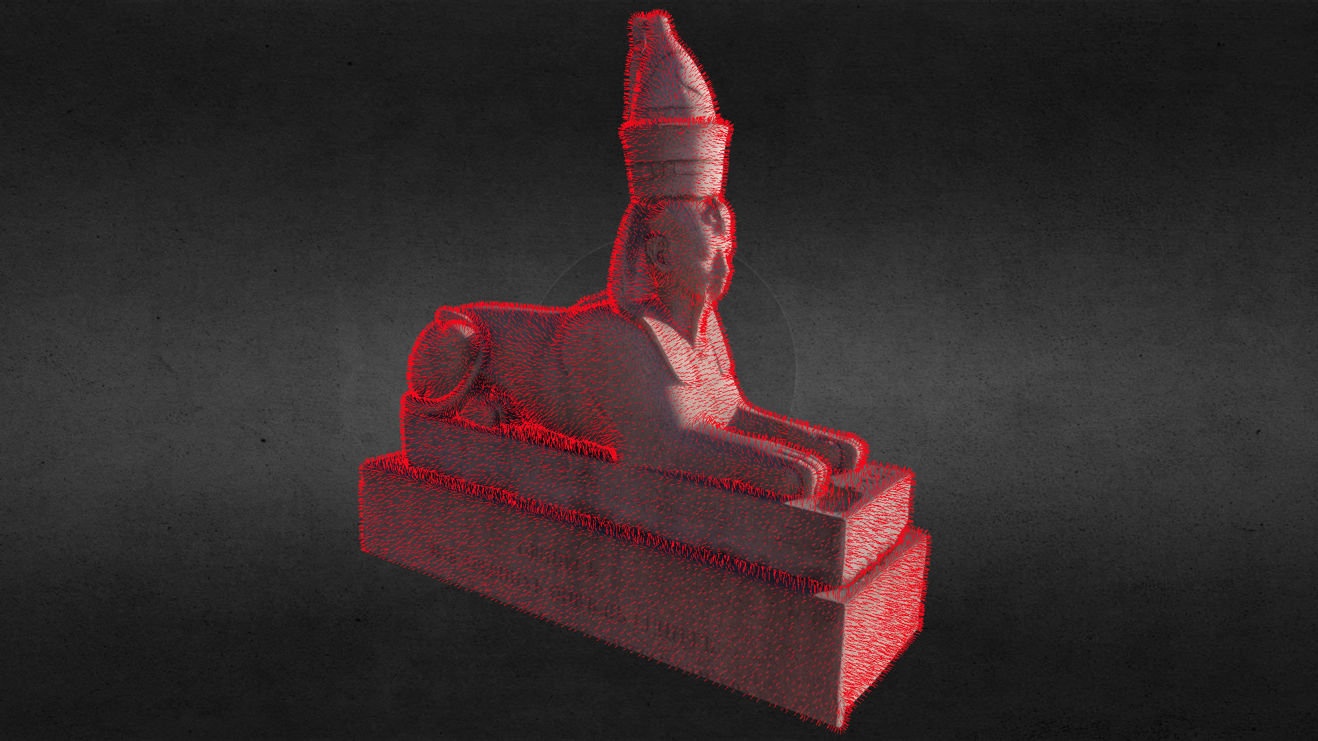 Sphinx egyptian statue 3D model_16