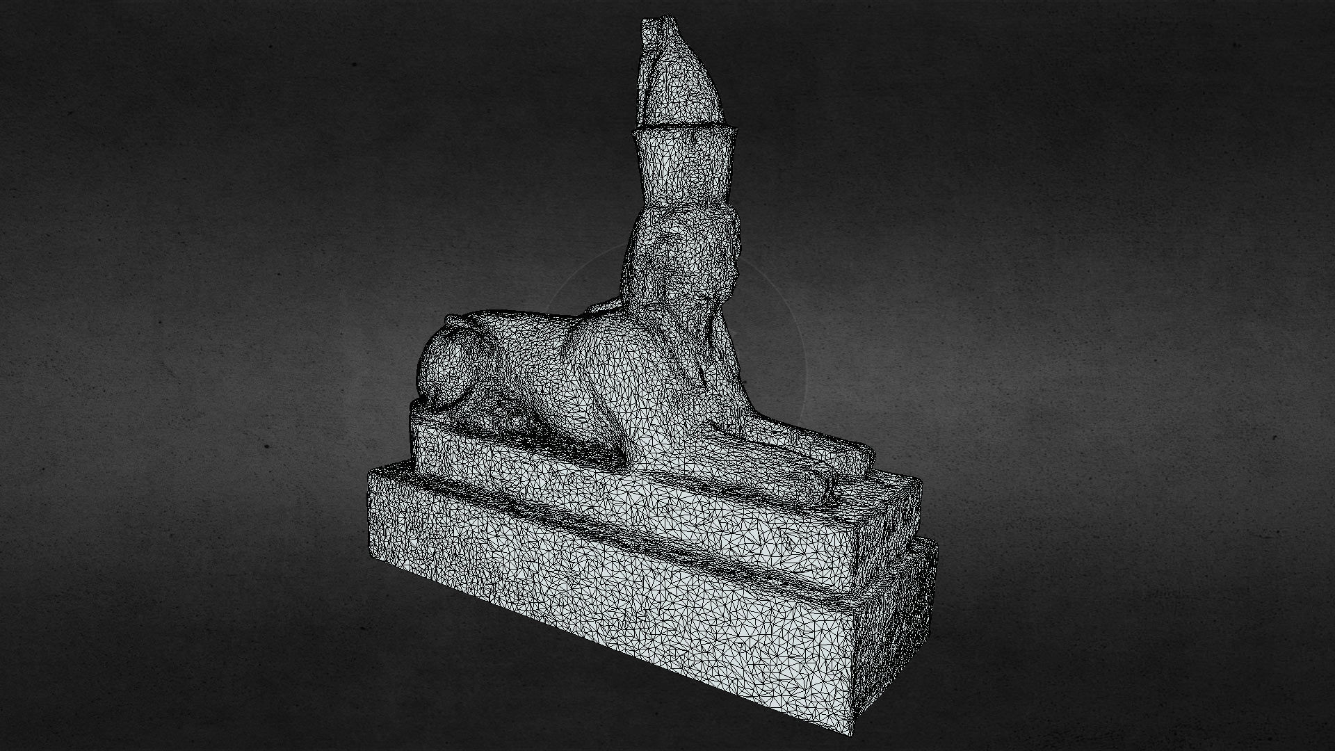 Sphinx egyptian statue 3D model_14
