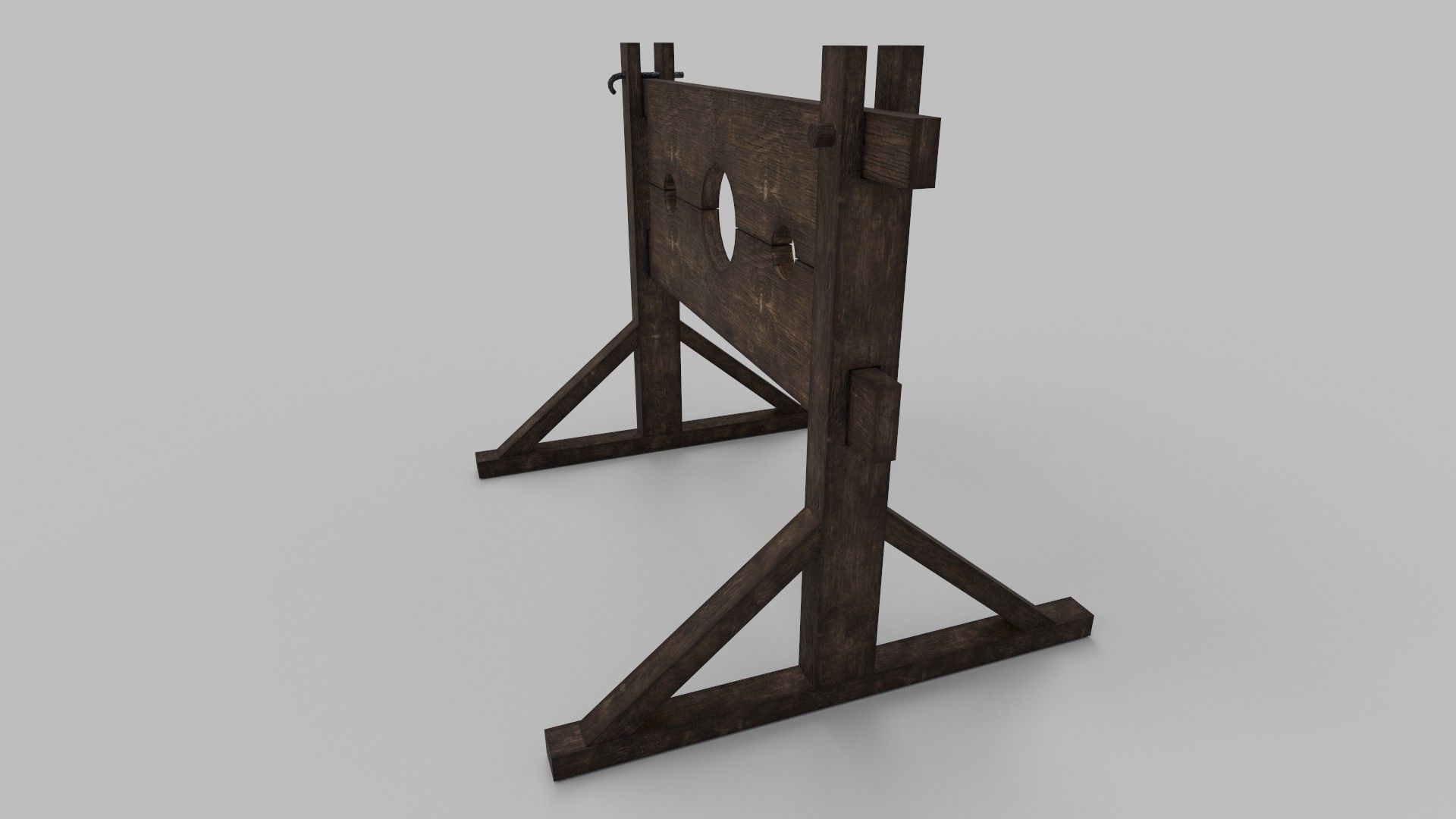 Medieval Pillory Low-poly 3D model_2