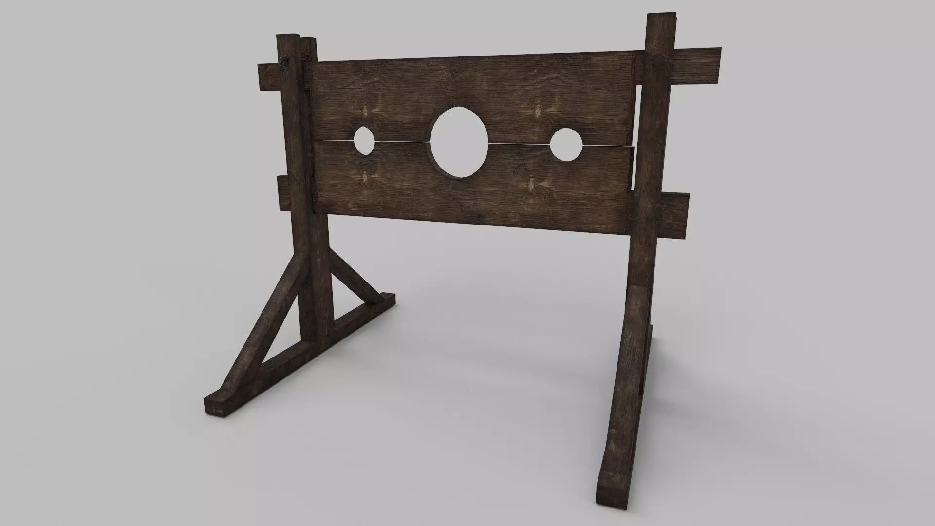 Medieval Pillory Low-poly 3D model_0