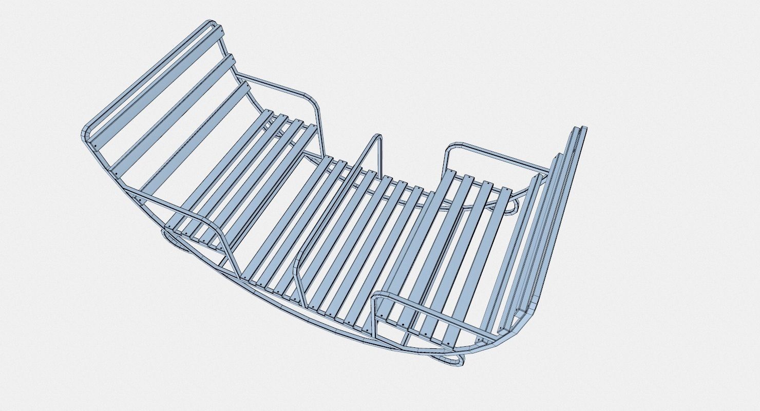 Childrens Swing Round Low-poly 3D model_8